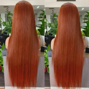 Colored Human Hair Wig Straight 20 Inch Custom Shade