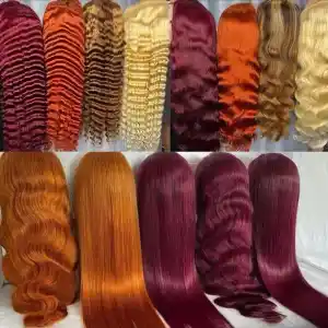 Colored Human Hair Wig Straight 26 Inch Custom Shade