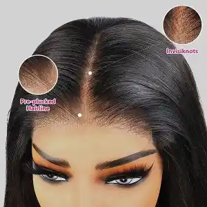 Glueless Straight Transparent Lace Closure Wig Human Hair