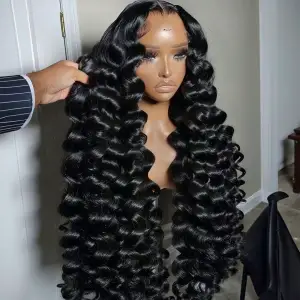 Glueless Loose Deep Full Lace Wig Swiss Lace Human Hair