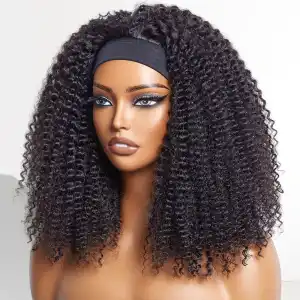 Headband Wig Human Hair Deep Wave 200% Density 26 Inch
