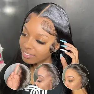 Wavy 5x5 Lace Closure Wig Natural Black 26 Inch