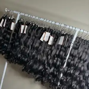 Raw Burmese Curly Human Hair Bundles Natural Color 15A