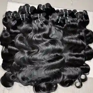 Raw Body Wave Indian Human Hair Bundles 15A No Tangle