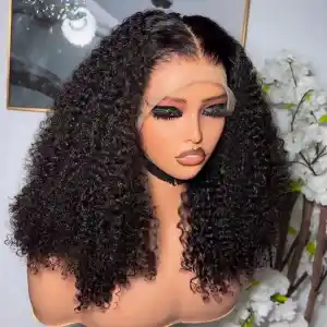 Short Bob Wig Curly Glueless Pre-Cut Lace 12 Inch