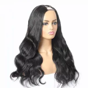 U Part Wig Human Hair Body Wave 20 Inch