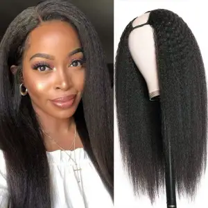 U Part Wig Human Hair Brazilian Glueless Remy 22 Inch