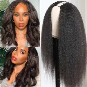 U Part Wig Human Hair Body Wave Middle Part 26 Inch