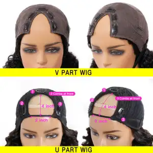 V Part Wig Human Hair Body Wave No Leave Out 24 Inch