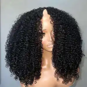 V Part Wig Human Hair Straight 16 Inch