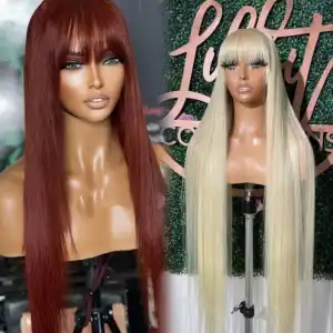 Human Hair Wig with Bangs Body Wave 13x4 HD Lace 22 Inch
