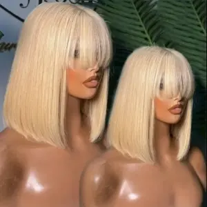 Ready to Ship 613 Blonde Wig with Bangs 20 Inch HD Lace
